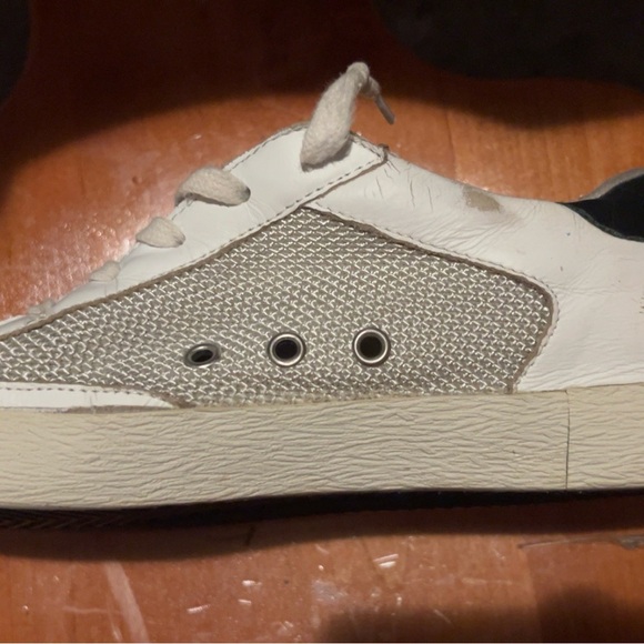 Golden Goose Gold Glitter and White Sneakers - Picture 11 of 14